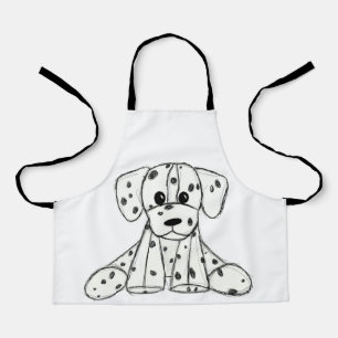 Simpele zwarte omtrektekening van een Dalmatische Schort