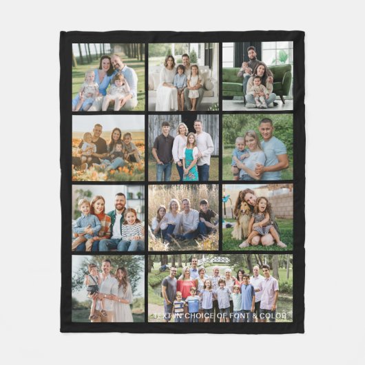 Simple 11 Photo Collage Personalized Fleece Deken (Voorkant)