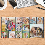 Simple 12 Photo Collage Personnalisé Grand Personn<br><div class="desc">Ce tapis de bureau est doté d'un collage photo personnalisable, parfait pour présenter vos photos préférées de famille, d'animaux de compagnie, d'amis ou de grands-parents. Le design moderne et mignon est idéal pour les amoureux de les chiens, les familles et les amis, ou toute personne qui cherche un accessoire de...</div>