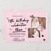 Simple 18ème anniversaire Invitation de fête (Devant / Derrière)