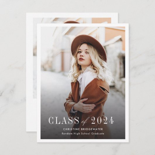 Simple 2025 Photos Graduation Faire-part (Devant / Derrière)