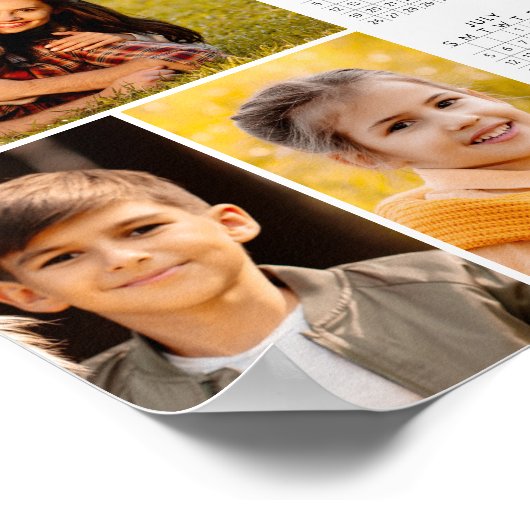Simple 2026 Calendar 3 Photos Poster (Coin)