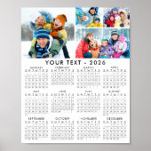 Simple 2026 Calendrier 4 Photo Collage Poster (Devant)