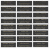 Simple 24 mariage adresse or noir étiquette (Devant)