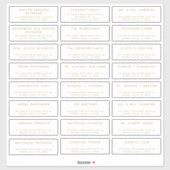 Simple 24 mariages d'adresse étiquettes or blanc (Feuille)