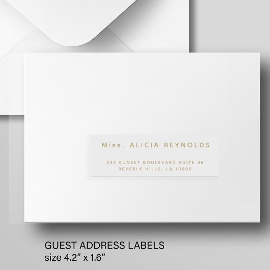 Simple 24 mariages d'adresse étiquettes or blanc