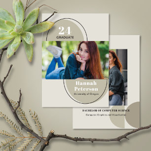 Simple 2 Photo Afstuderen College Sage Aankondiging