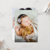 Simple 2 Photo Baptême Carte de remerciements de b (Devant/Arrière en situation)