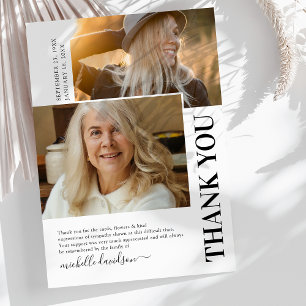 Simple 2 Photo Funeral Merci Note