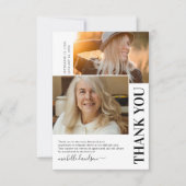 Simple 2 Photo Funeral Merci Note (Devant)