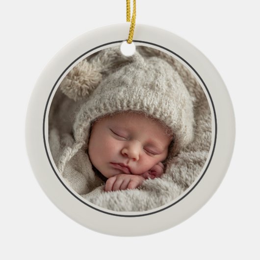Simple 2 Photo Template Personalized Frame Keramisch Ornament (Voorkant)