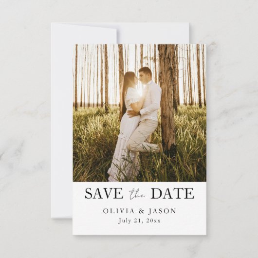 Simple 2 Photo Wedding Save the Date  (Devant)