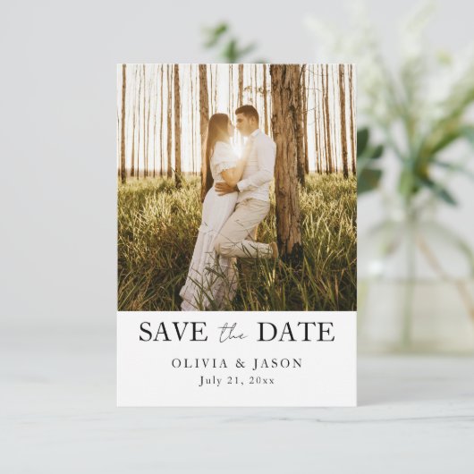 Simple 2 Photo Wedding Save the Date  (Debout devant)