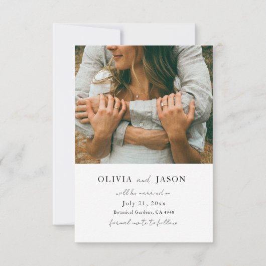 Simple 2 Photo Wedding Save the Date  (Dos)