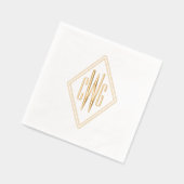 Simple 3 Lettre initiale Monogramme #5 Cadre diama (Gauche)