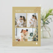 Simple 3 photo christmas feestdagenkaart (Staand voorkant)