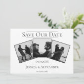 Simple 3 Photo Collage | Blanc Save The Date (Debout devant)