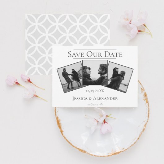 Simple 3 Photo Collage | Blanc Save The Date