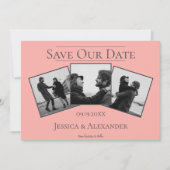 Simple 3 Photo Collage | Faire-part de mariage cor (Devant)