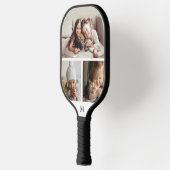 Simple 3 Photo Collage Monogram  Pickleball Paddle (Links)