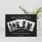Simple 3 Photo Collage | Noir Save The Date (Debout devant)