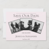 Simple 3 Photo Collage | Rose Save The Date (Devant)