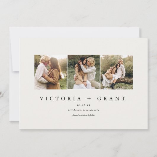 Simple 3 Photo Enregistrer le Carte photo de date (Devant)