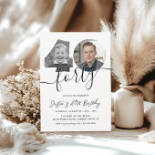 Simple 40e carte photo d'anniversaire
