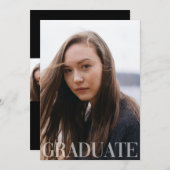 Simple 4 Faire-part d'obtention d'un diplôme photo (Devant / Derrière)