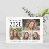 Simple 4 photo Collage Faire-part de graduation (Debout devant)