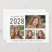 Simple 4 photo Collage Faire-part de graduation (Devant / Derrière)
