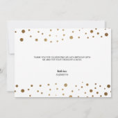 Simple 50e anniversaire faux or confetti merci (Dos)