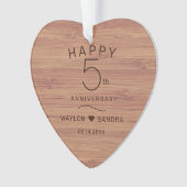 Simple 5ème cadeau de bois Mariage Anniversaire (devant)