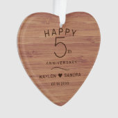 Simple 5ème cadeau de bois Mariage Anniversaire (devant)