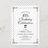 Simple 60e anniversaire Fête Invitation (Devant / Derrière)
