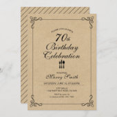 Simple 70e anniversaire Fête Invitation (Devant / Derrière)