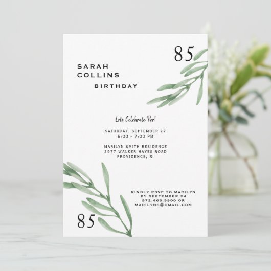 Simple 85e anniversaire Invitation de fête (Debout devant)