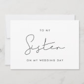 Simple à ma soeur sur ma carte de jour de mariage (Devant)