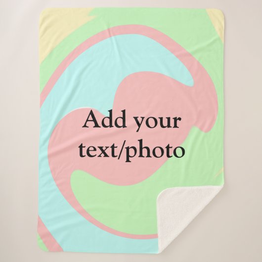 Simple acrylic pour marble add your text name cust sherpa deken (Voorkant)