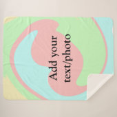 Simple acrylic pour marble add your text name cust sherpa deken (Voorkant (horizontaal))