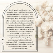 Simple Acrylic wedding arch 5 x7 invitation
