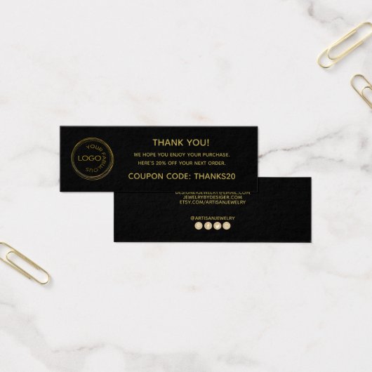 Simple Add Your Logo Thank You Enclosure Black (Bureau)