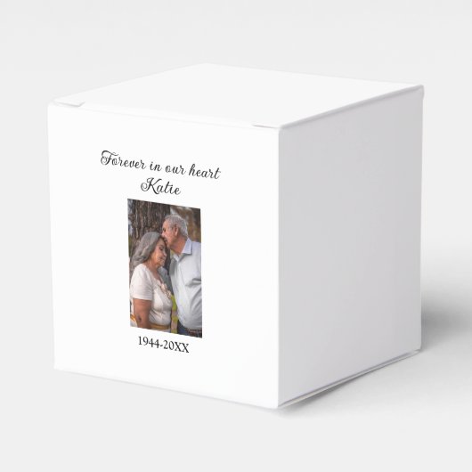 simple Add your photo text memorial keepsake Bedankdoosjes (Voorkant Zijde)