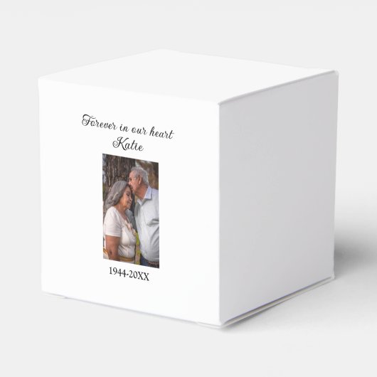 simple Add your photo text memorial keepsake Bedankdoosjes (Achterkant)