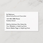 Simple Adverteren Account Executive Visitekaartje (Voorkant)