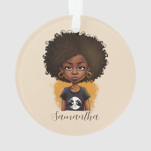 Simple Afro Woman Ornament (achterkant)