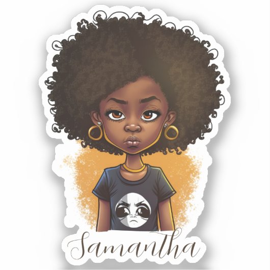Simple Afro Woman Sticker (Voorkant)
