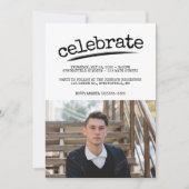 Simple Afstuderen Grunge Photo Afstuderen Kaart (Voorkant)