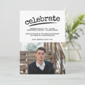 Simple Afstuderen Grunge Photo Afstuderen Kaart (Staand voorkant)