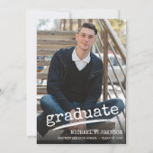 Simple Afstuderen Grunge Photo Afstuderen Kaart (Achterkant)